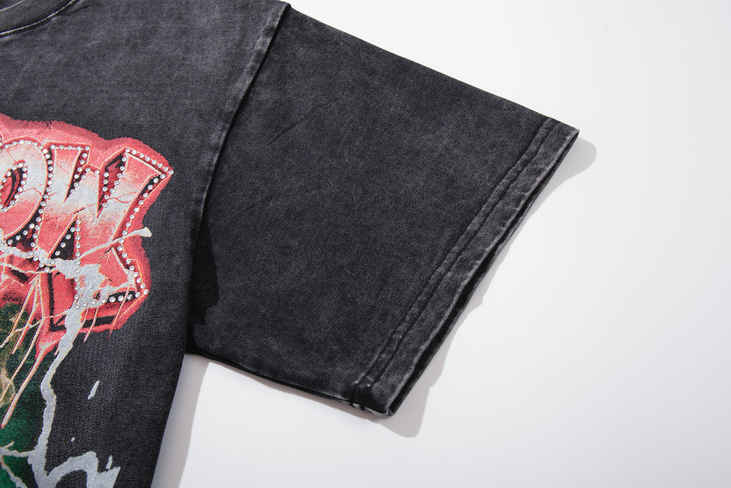 MAJESTIK Double‑Sided Skull Graphic Vintage T‑Shirt