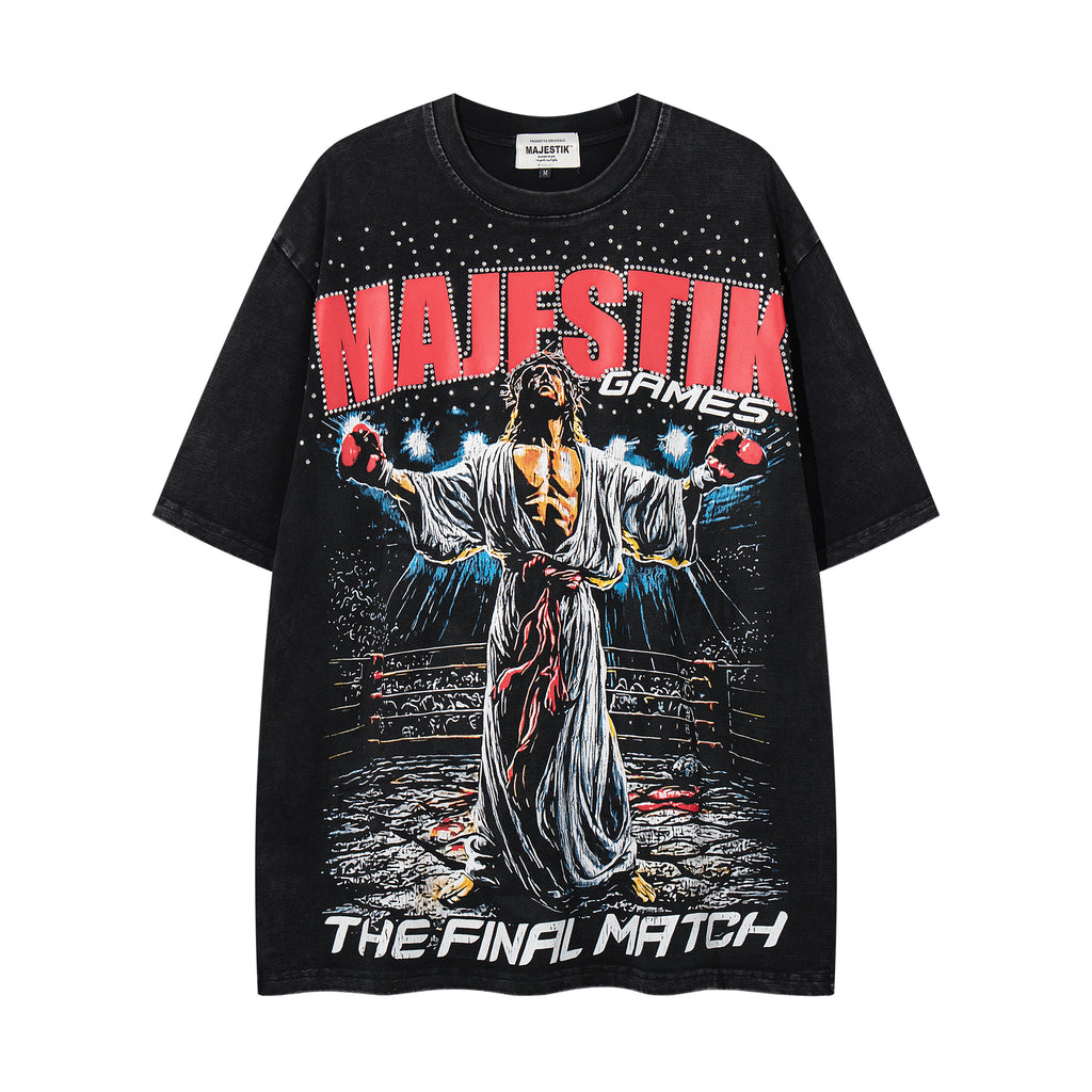 MAJESTIK The Final Match Vintage Boxing Graphic T‑Shirt
