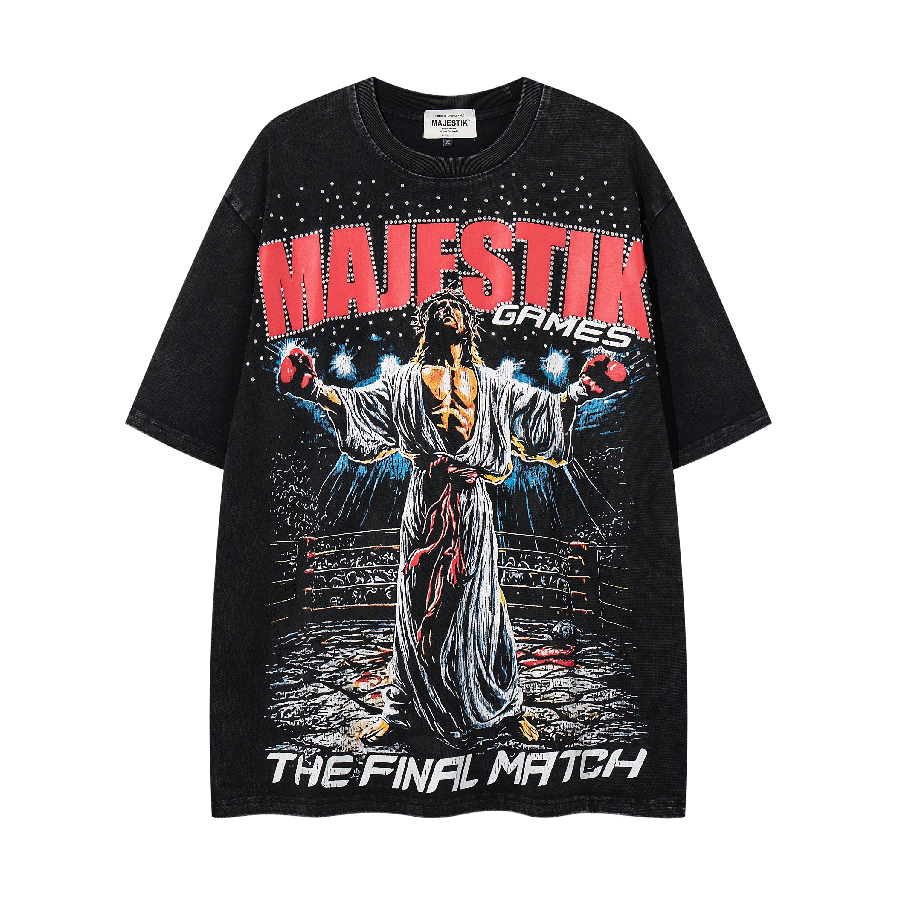 MAJESTIK The Final Match Vintage Boxing Graphic T‑Shirt