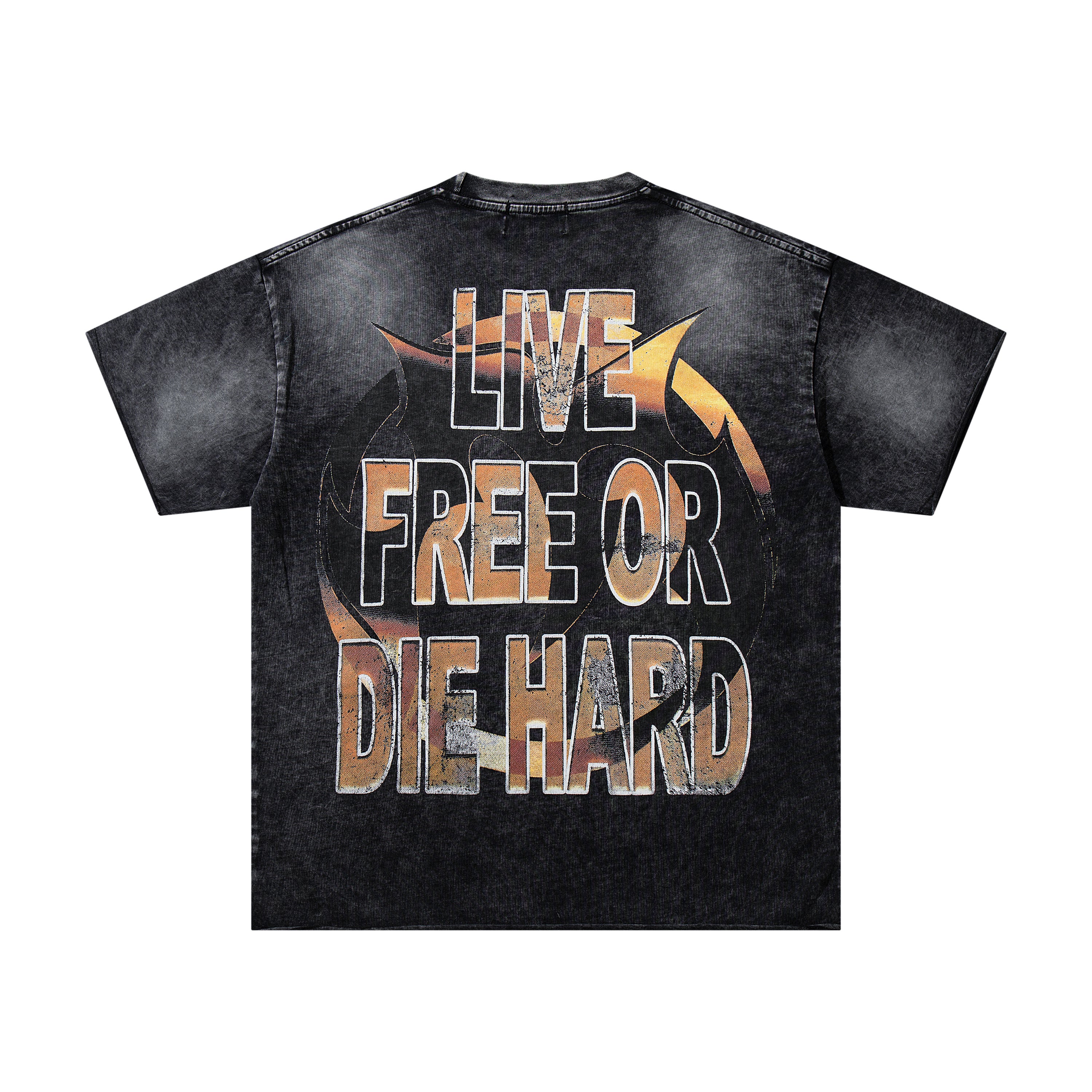 MAJESTIK Wild Horses Live Free Double‑Sided Vintage T‑Shirt