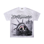 MAJESTIK Tour Skull Statue Of Liberty Double‑Sided Vintage T‑Shirt