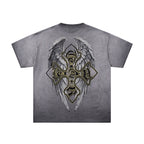 MAJESTIK Relentless Cross Wings Vintage T‑Shirt