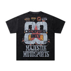 MAJESTIK Motosports 00 Champions Vintage Black Double‑Sided T‑Shirt