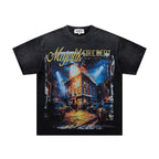 MAJESTIK Fire Dept City Street Vintage Double‑Sided T‑Shirt