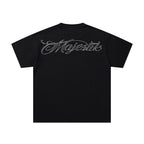 MAJESTIK Neon Skull Graphic Black T‑Shirt
