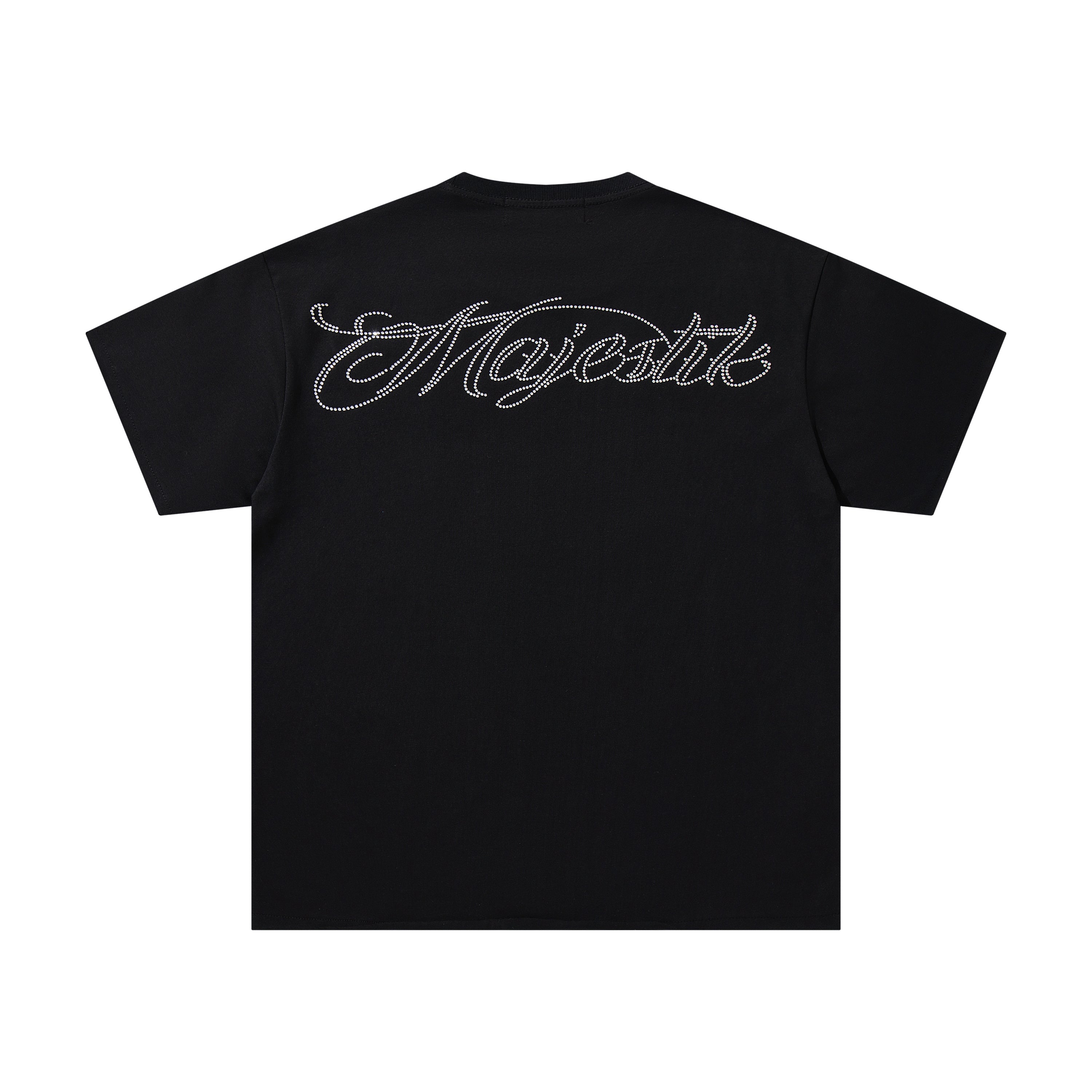MAJESTIK Neon Skull Graphic Black T‑Shirt
