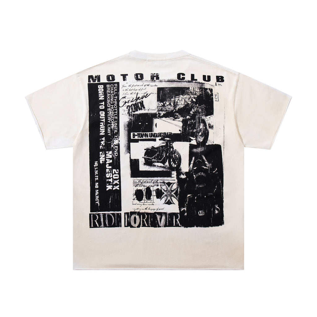 MAJESTIK Motor Club Collage Vintage T‑Shirt