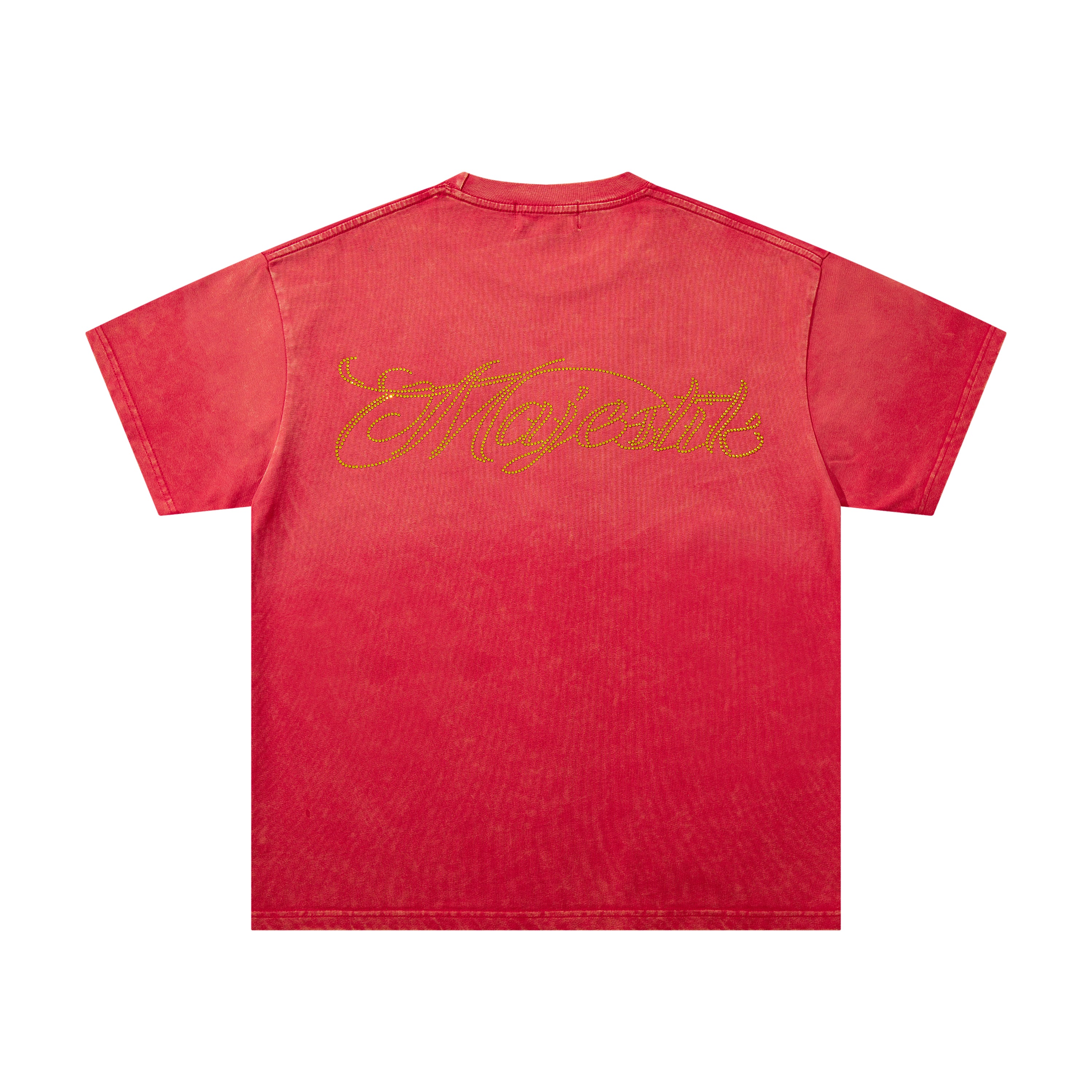 MAJESTIK Football Monster Vintage Red Double‑Sided T‑Shirt