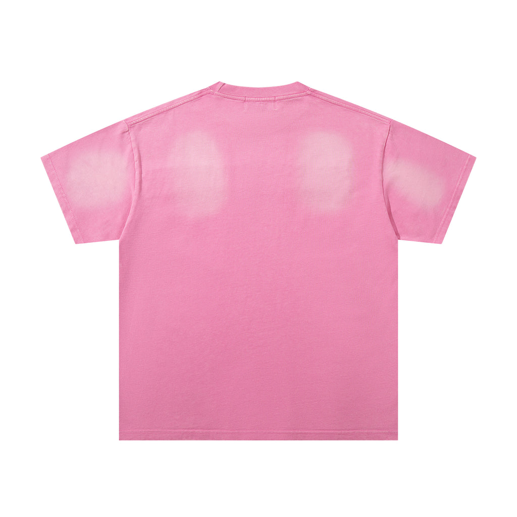 MAJESTIK Moto Racing Vintage Pink T‑Shirt