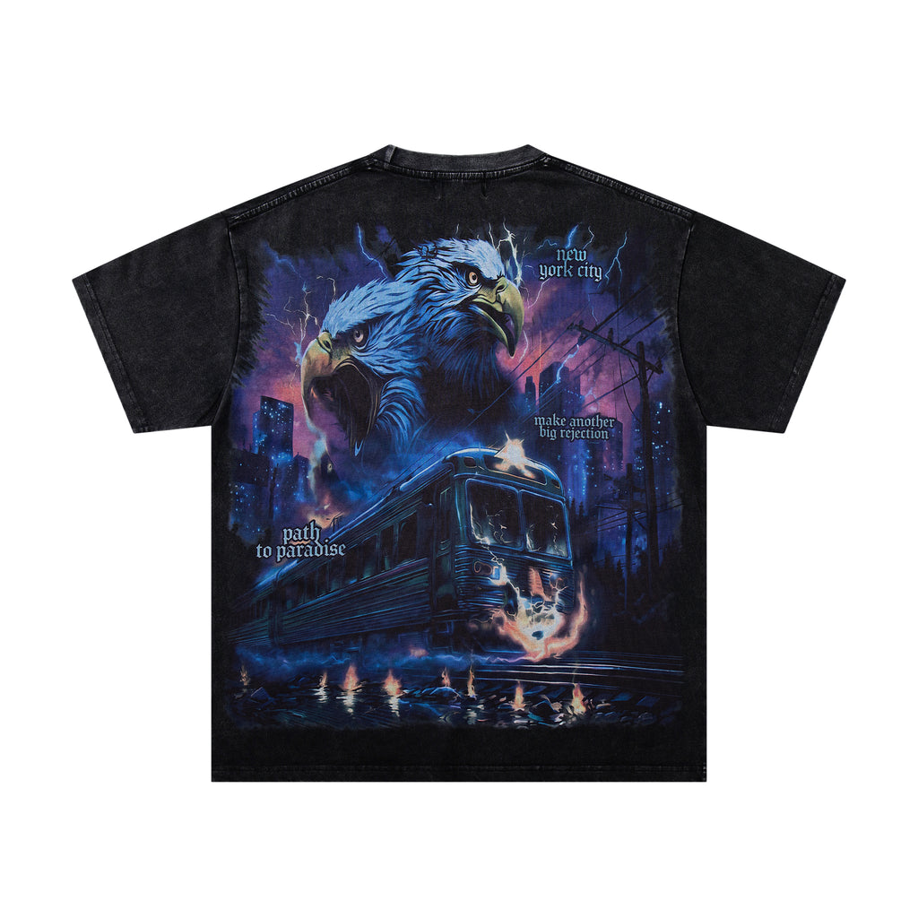 MAJESTIK Eagle Train Graphic Short‑Sleeve T‑Shirt