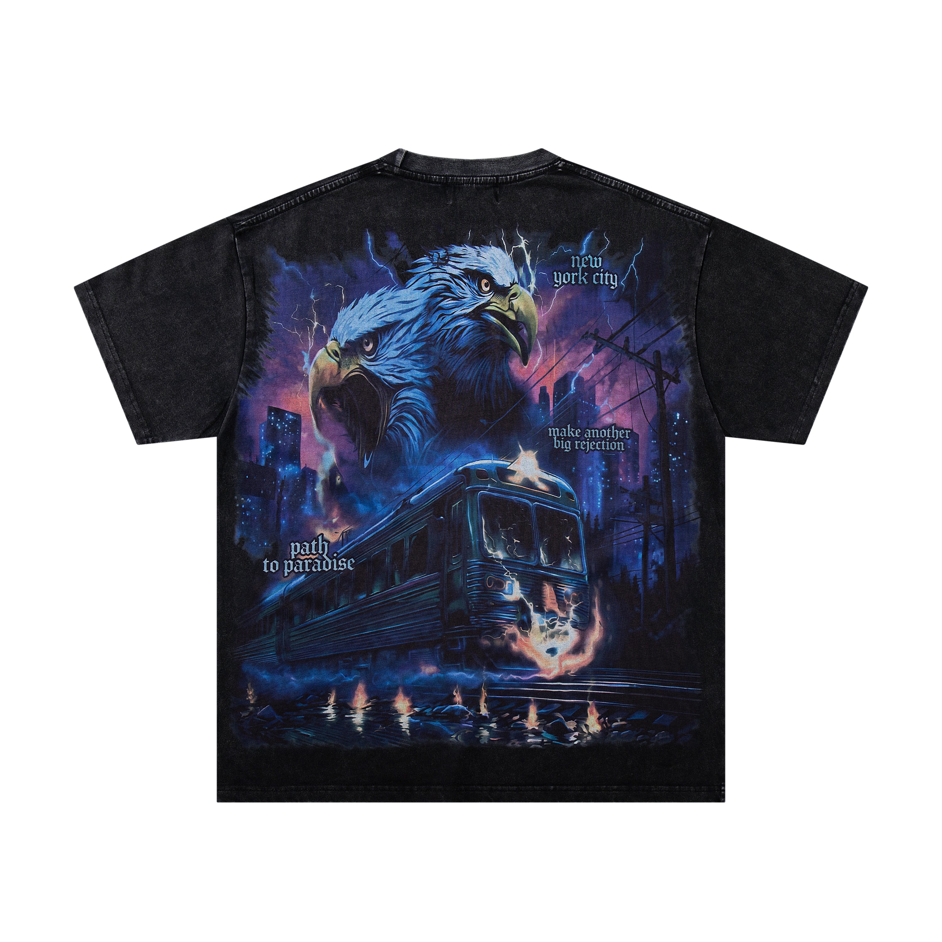 MAJESTIK Eagle Train Graphic Short‑Sleeve T‑Shirt