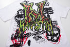 MAJESTIK Green Monster Graffiti Double‑Sided Graphic T‑Shirt