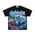 MAJESTIK Neon Sports Car City Vintage T‑Shirt