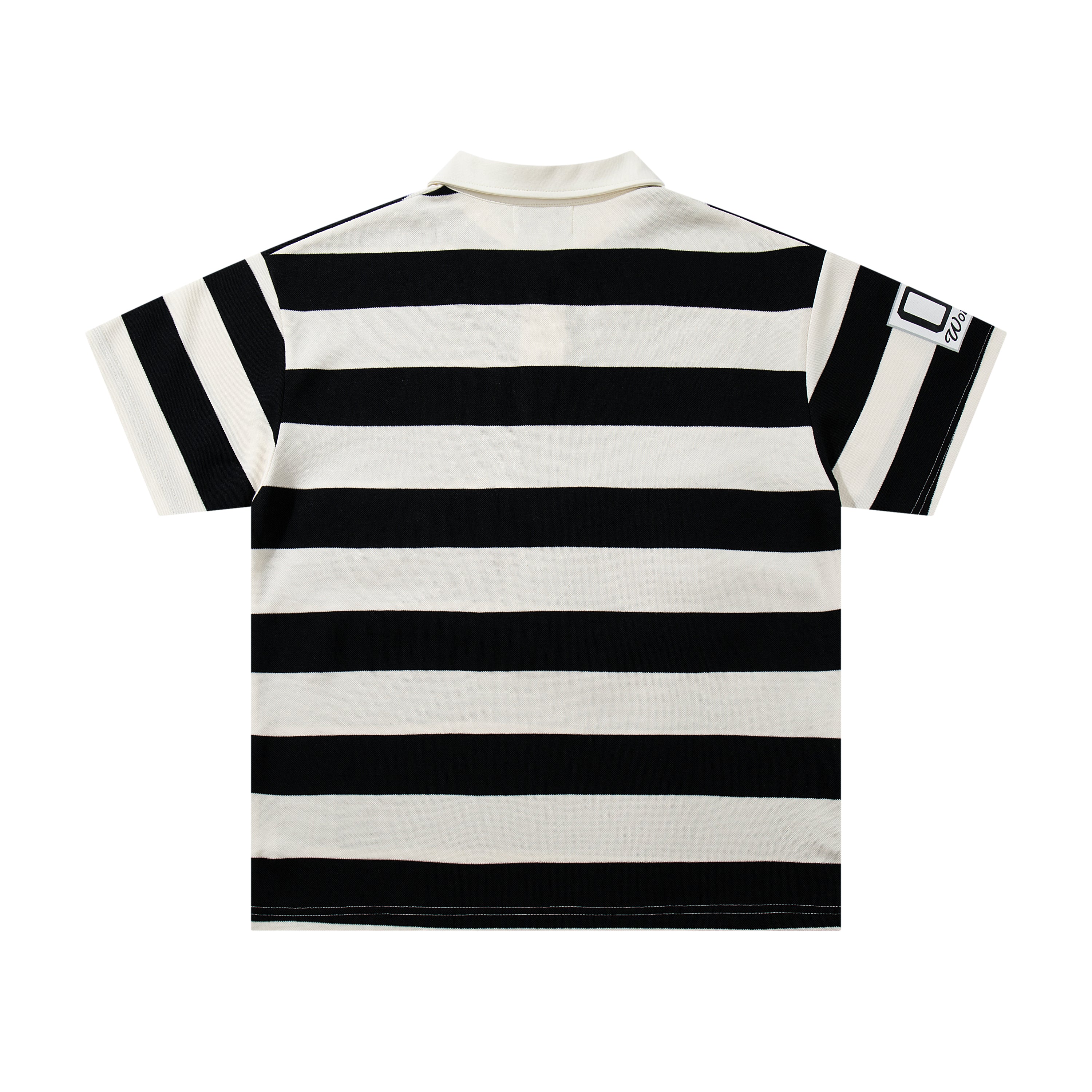 MAJESTIK Striped Embroidered Polo Shirt