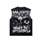 MAJESTIK Studios Distressed Eye Graphic Sleeveless Tank Top