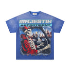 MAJESTIK Department Skeleton Driver Double‑Sided Vintage T‑Shirt
