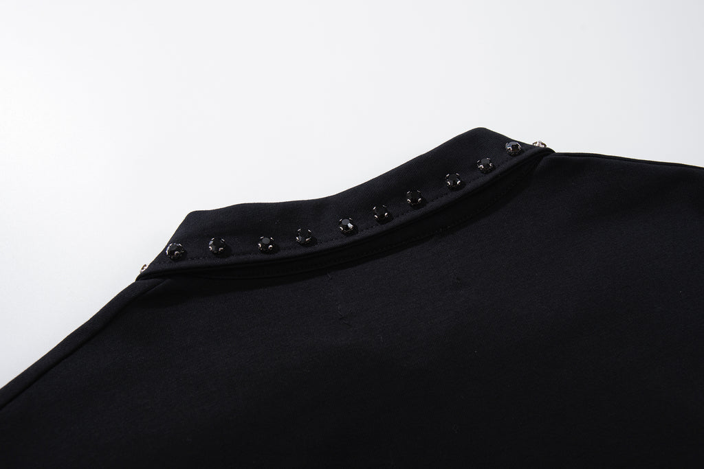MAJESTIK Retro Car Diner Graphic Quarter‑Zip Polo Shirt