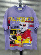 MAJESTIK Moto Racing Vintage Purple T‑Shirt