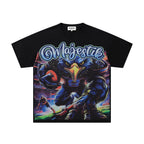 MAJESTIK Eagle Monster Graphic Black T‑Shirt