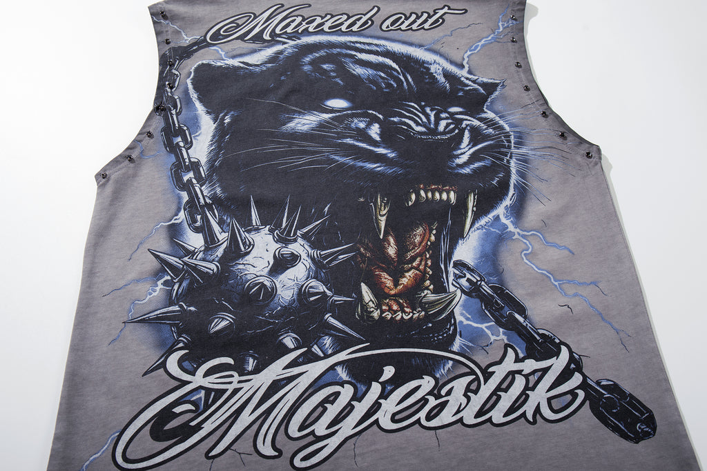 MAJESTIK Black Panther Graphic Tank Top