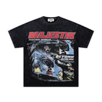 MAJESTIK Racing Car Vintage T‑Shirt