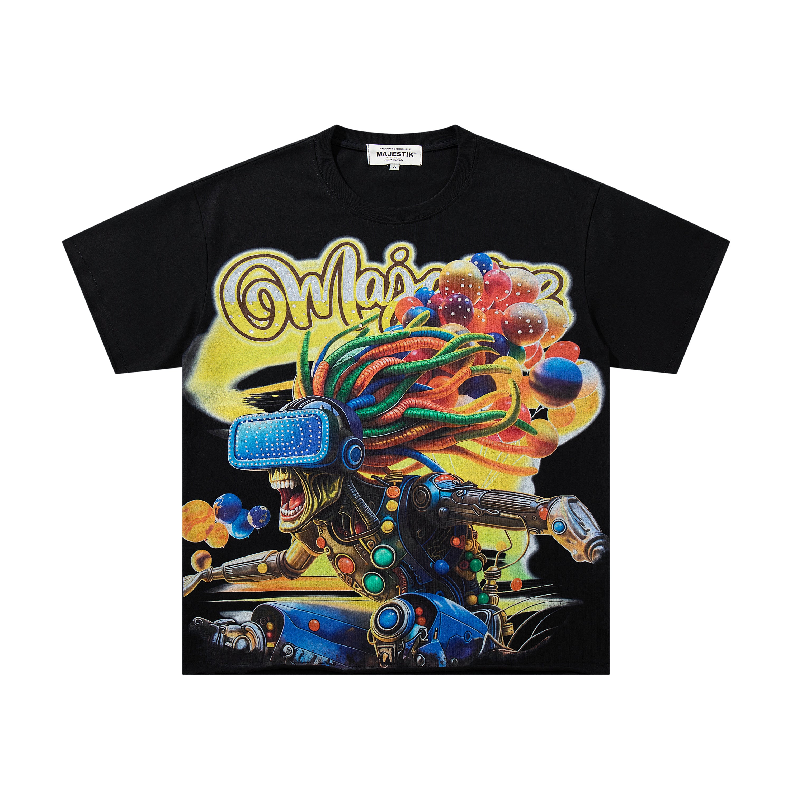MAJESTIK VR Monkey Vintage Graphic T‑Shirt
