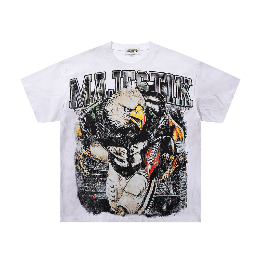 MAJESTIK Eagle Football Double‑Sided Vintage T‑Shirt