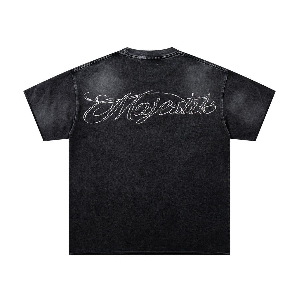 MAJESTIK Floral Astronaut Double‑Sided Vintage T‑Shirt