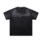 MAJESTIK Floral Astronaut Double‑Sided Vintage T‑Shirt