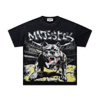 MAJESTIK Bulldog Vintage Graphic T‑Shirt