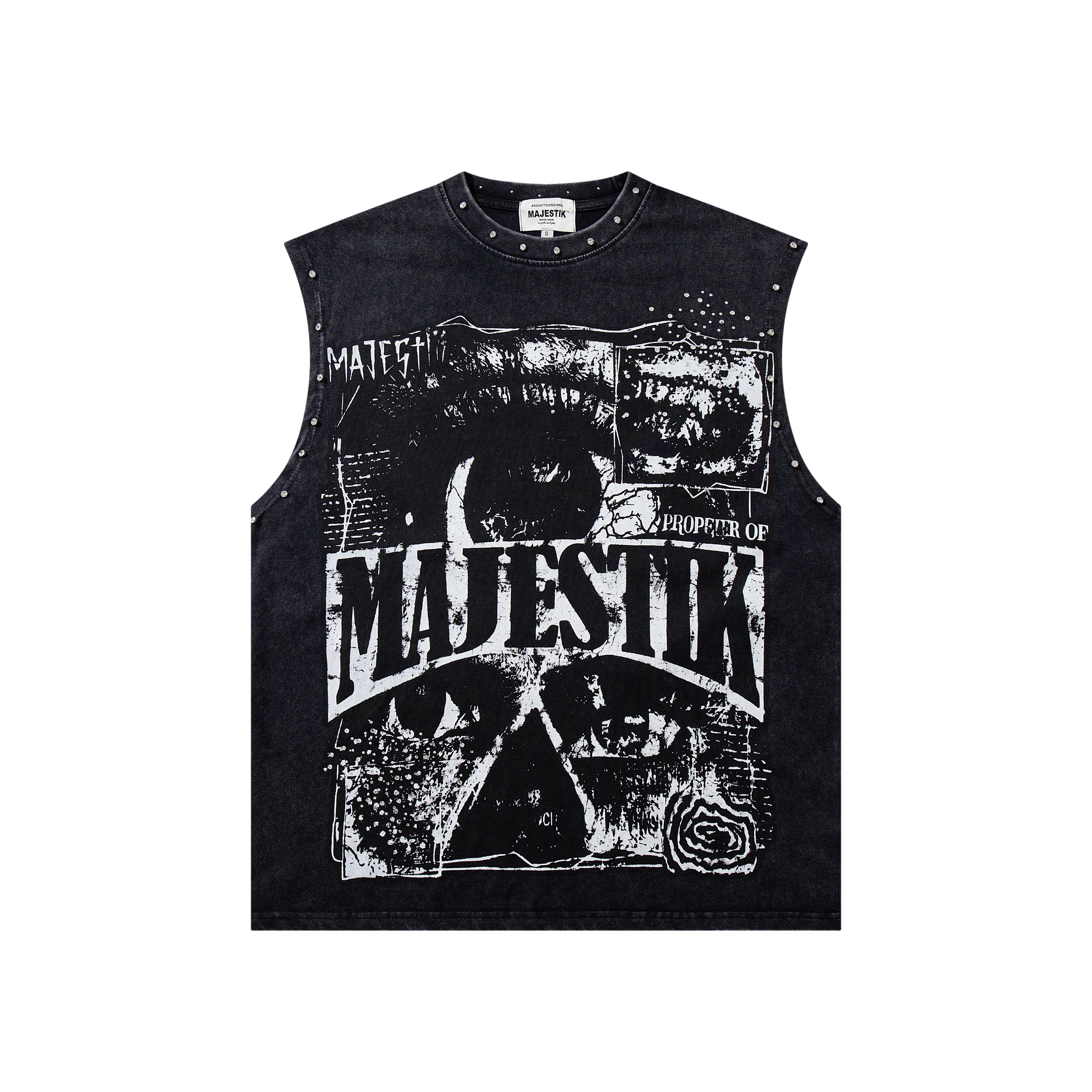 MAJESTIK Studios Distressed Eye Graphic Sleeveless Tank Top