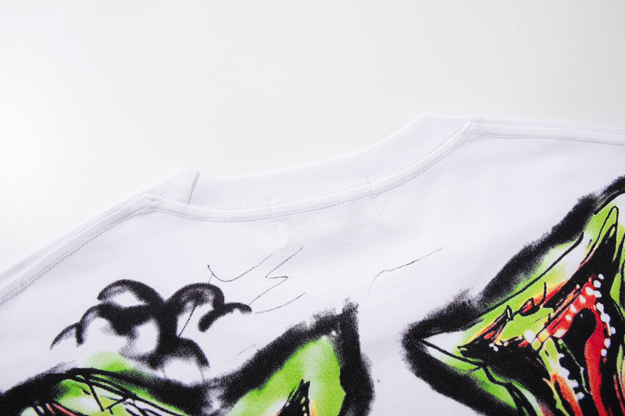 MAJESTIK Green Monster Graffiti Double‑Sided Graphic T‑Shirt