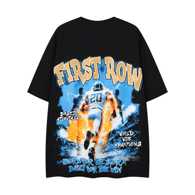 MAJESTIK Dual‑Sided Vintage Football Graphic T‑Shirt Main Image