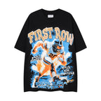 MAJESTIK Dual‑Sided Vintage Football Graphic T‑Shirt