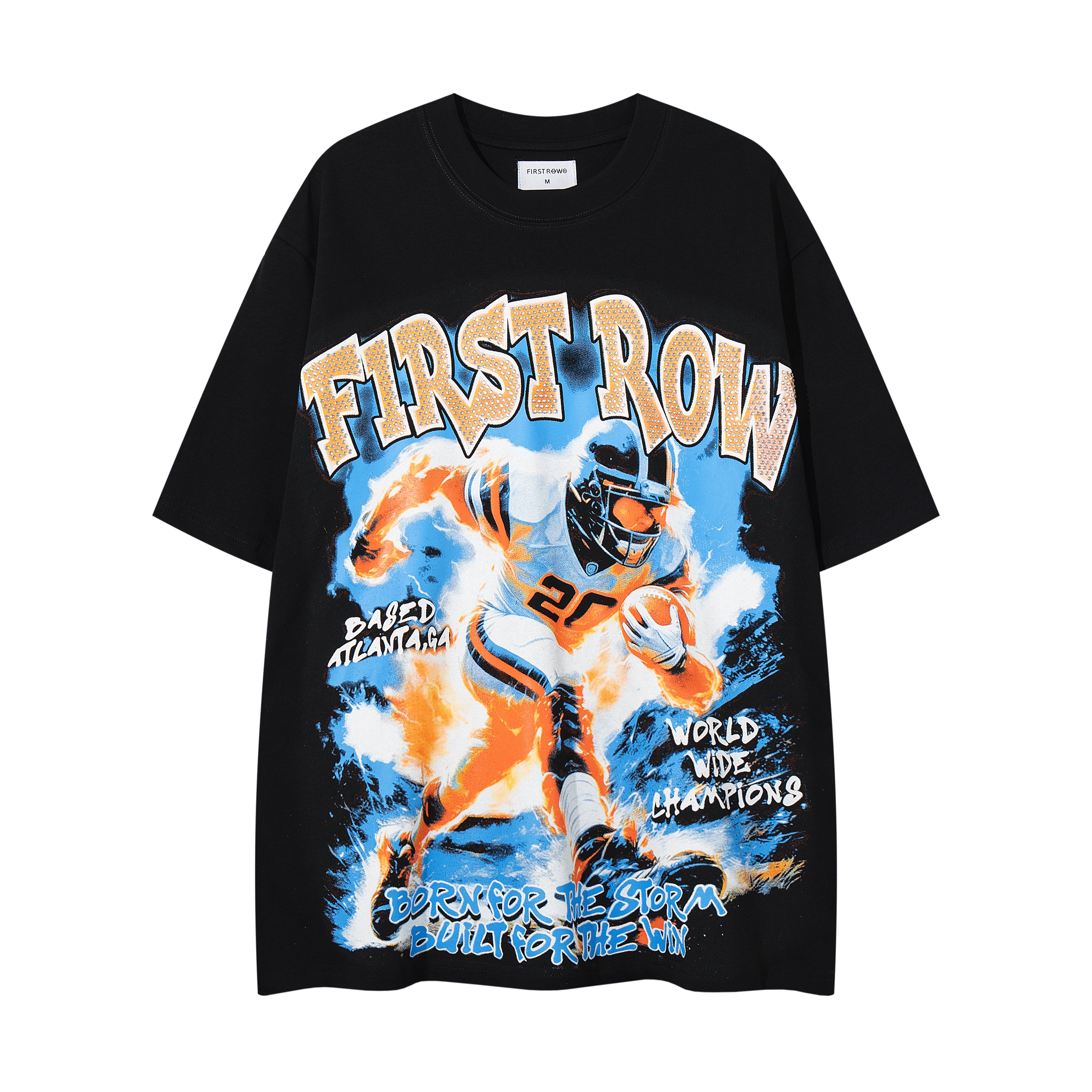 MAJESTIK Dual‑Sided Vintage Football Graphic T‑Shirt