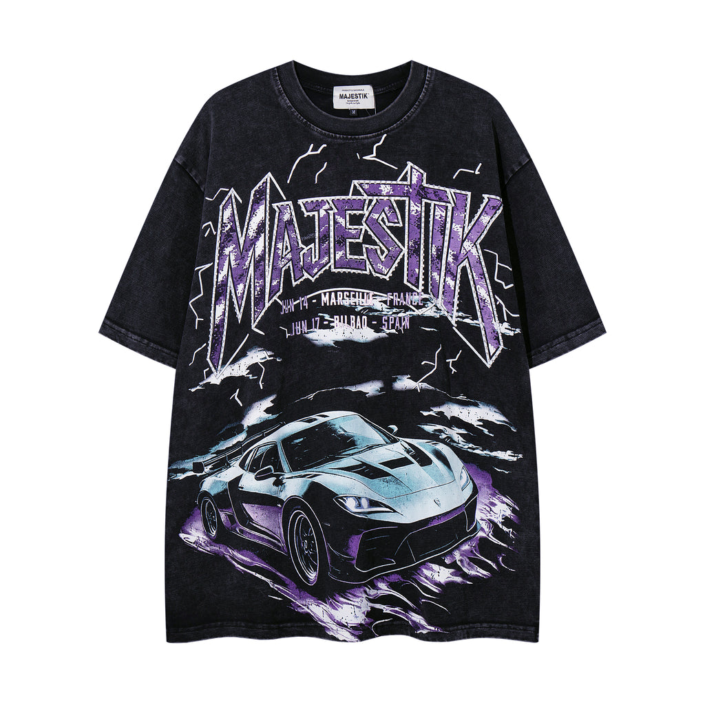 MAJESTIK Metal Concert Sports Car Double‑Sided Vintage T‑Shirt