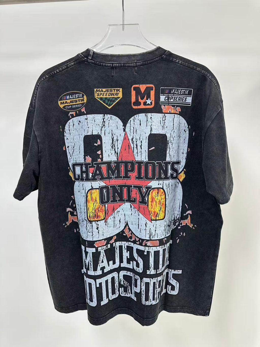 MAJESTIK Motosports 00 Champions Vintage Black Double‑Sided T‑Shirt