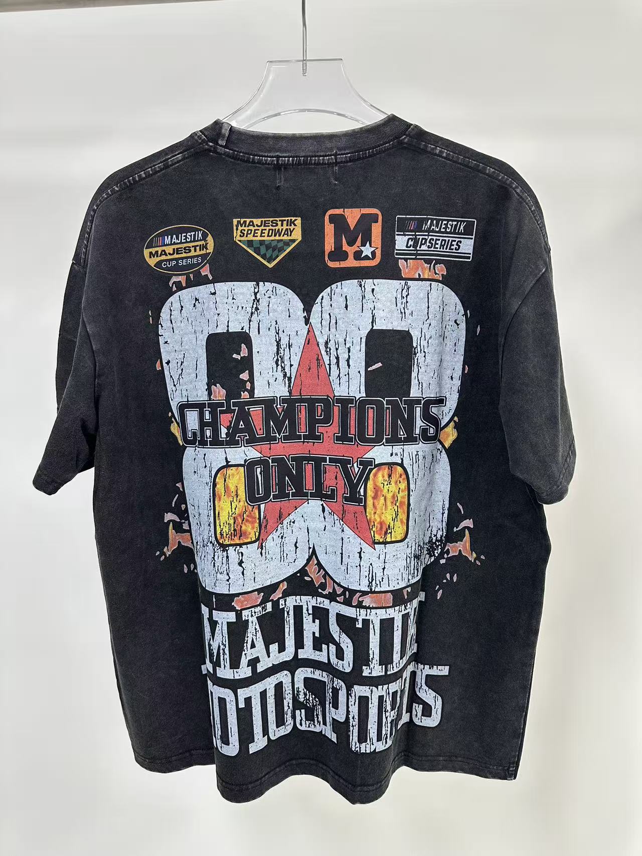 MAJESTIK Motosports 00 Champions Vintage Black Double‑Sided T‑Shirt