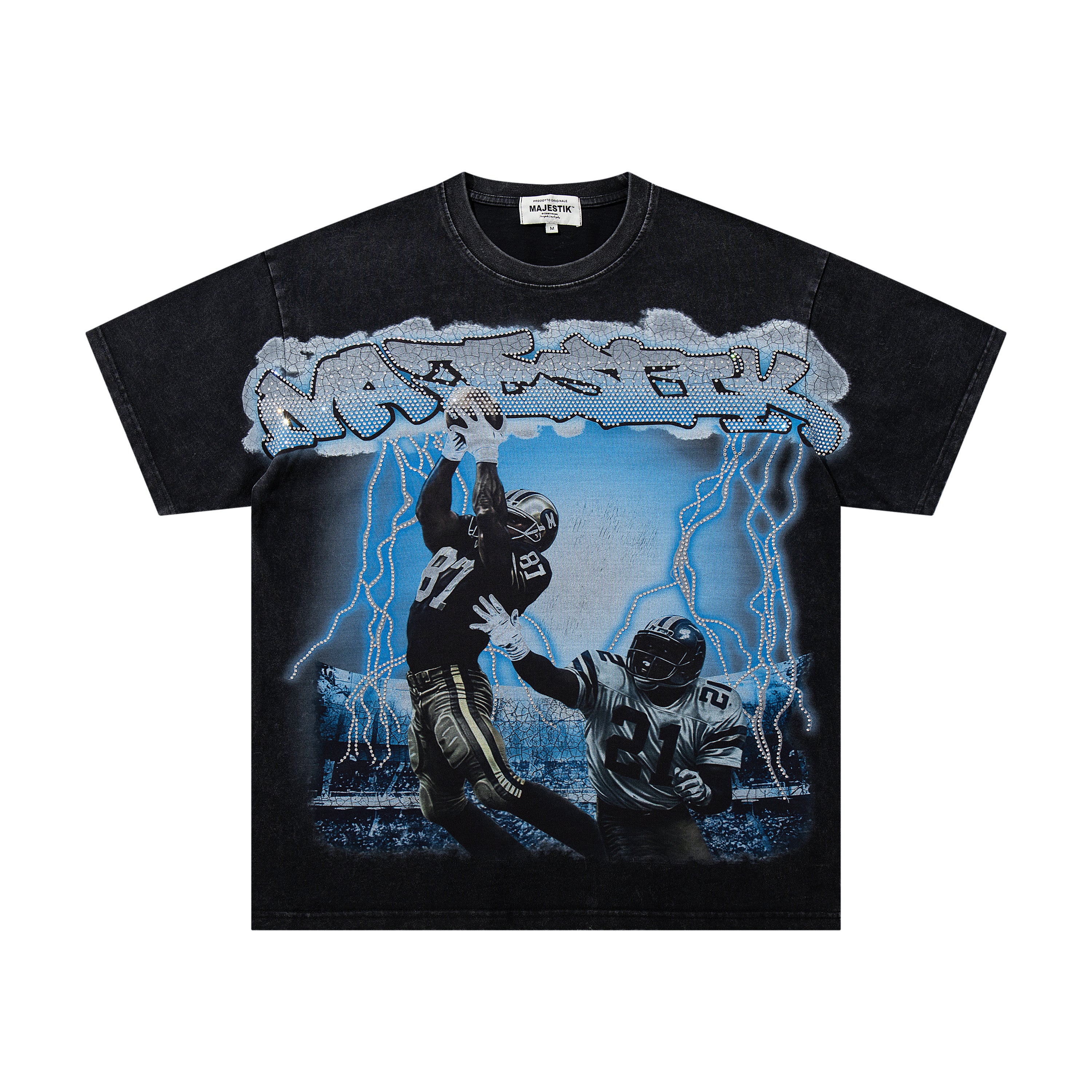 MAJESTIK Football Catch Double‑Sided Vintage T‑Shirt