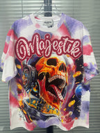 MAJESTIK Tie‑Dye Skull Graphic T‑Shirt