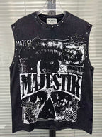MAJESTIK Studios Distressed Eye Graphic Sleeveless Tank Top