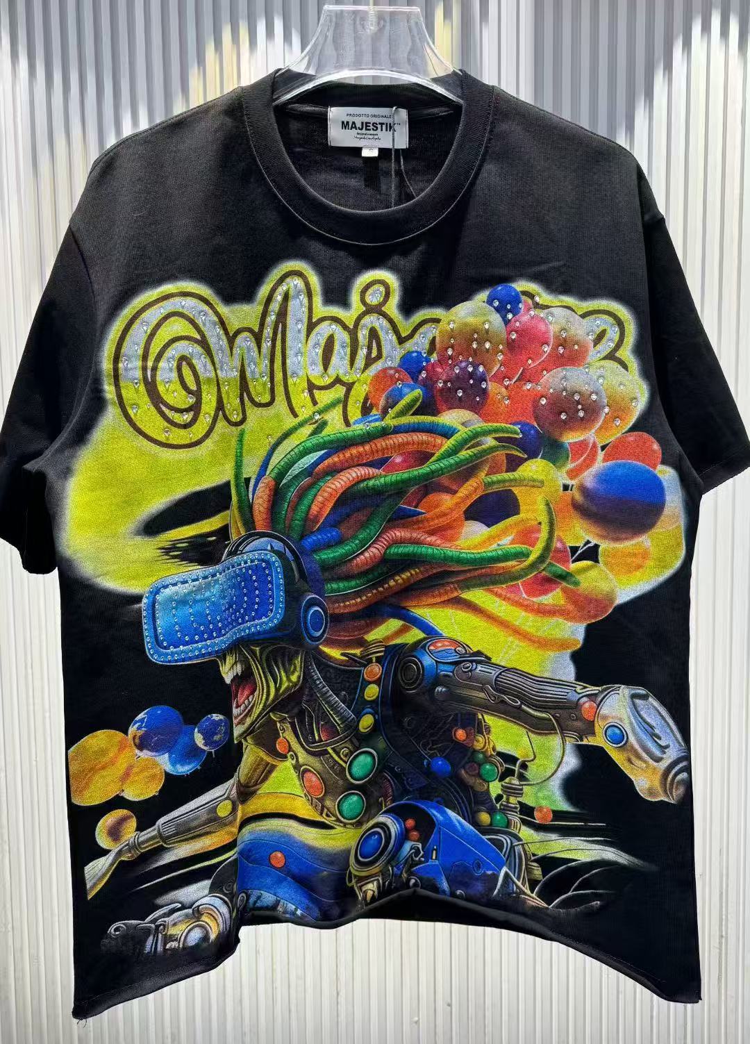 MAJESTIK VR Monkey Vintage Graphic T‑Shirt