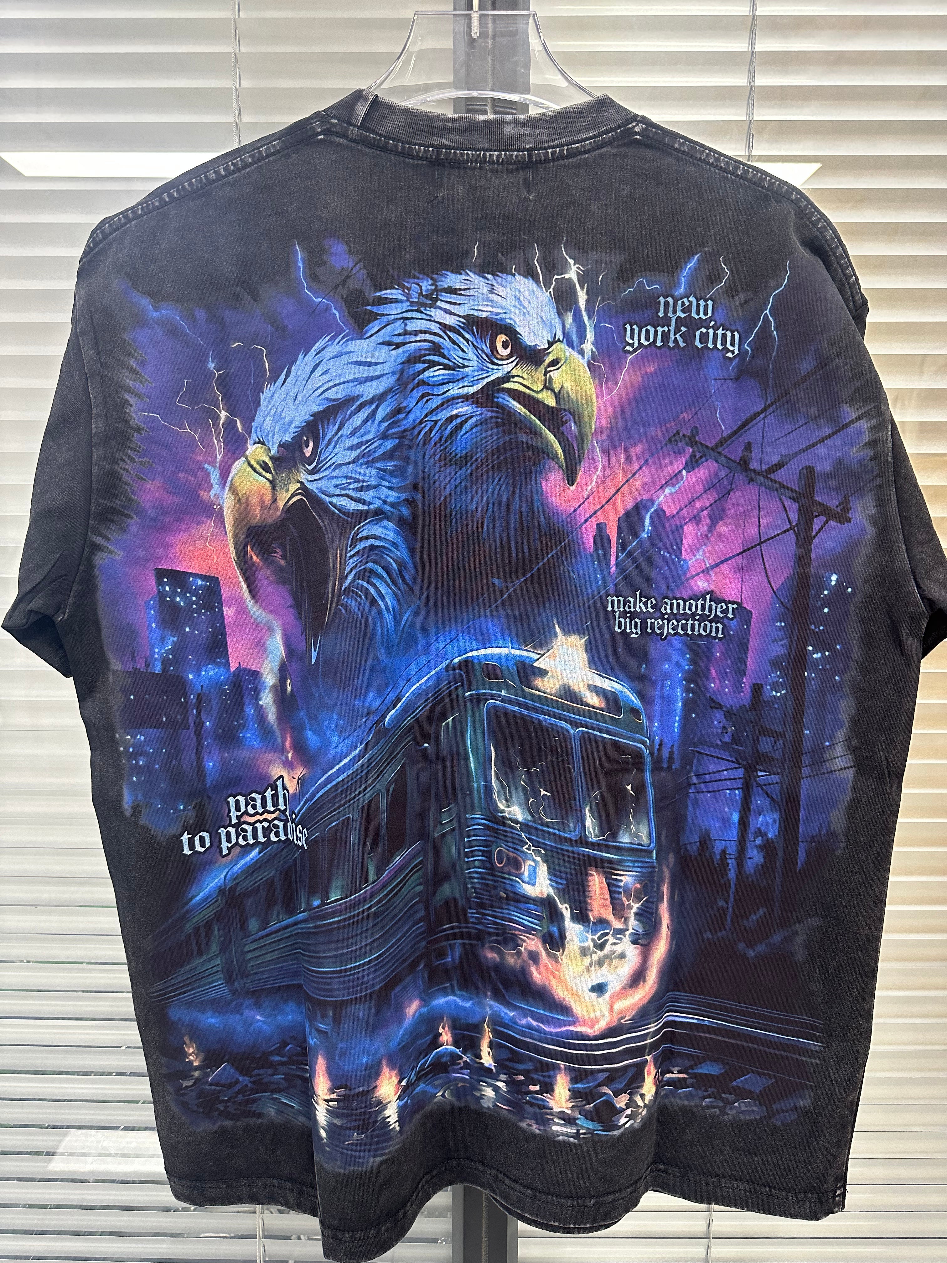 MAJESTIK Eagle Train Graphic Short‑Sleeve T‑Shirt
