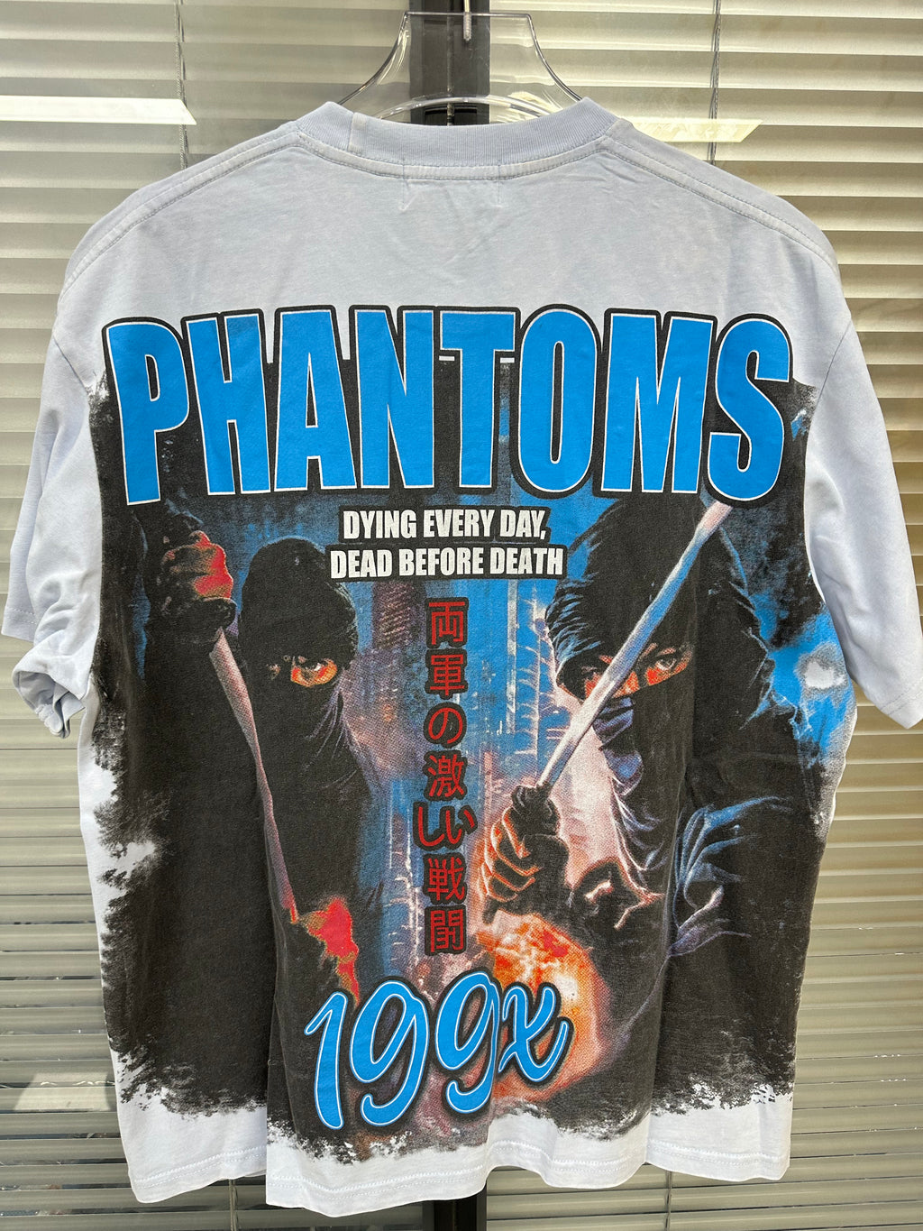 MAJESTIK Phantoms 199x Vintage Light Blue Double‑Sided T‑Shirt