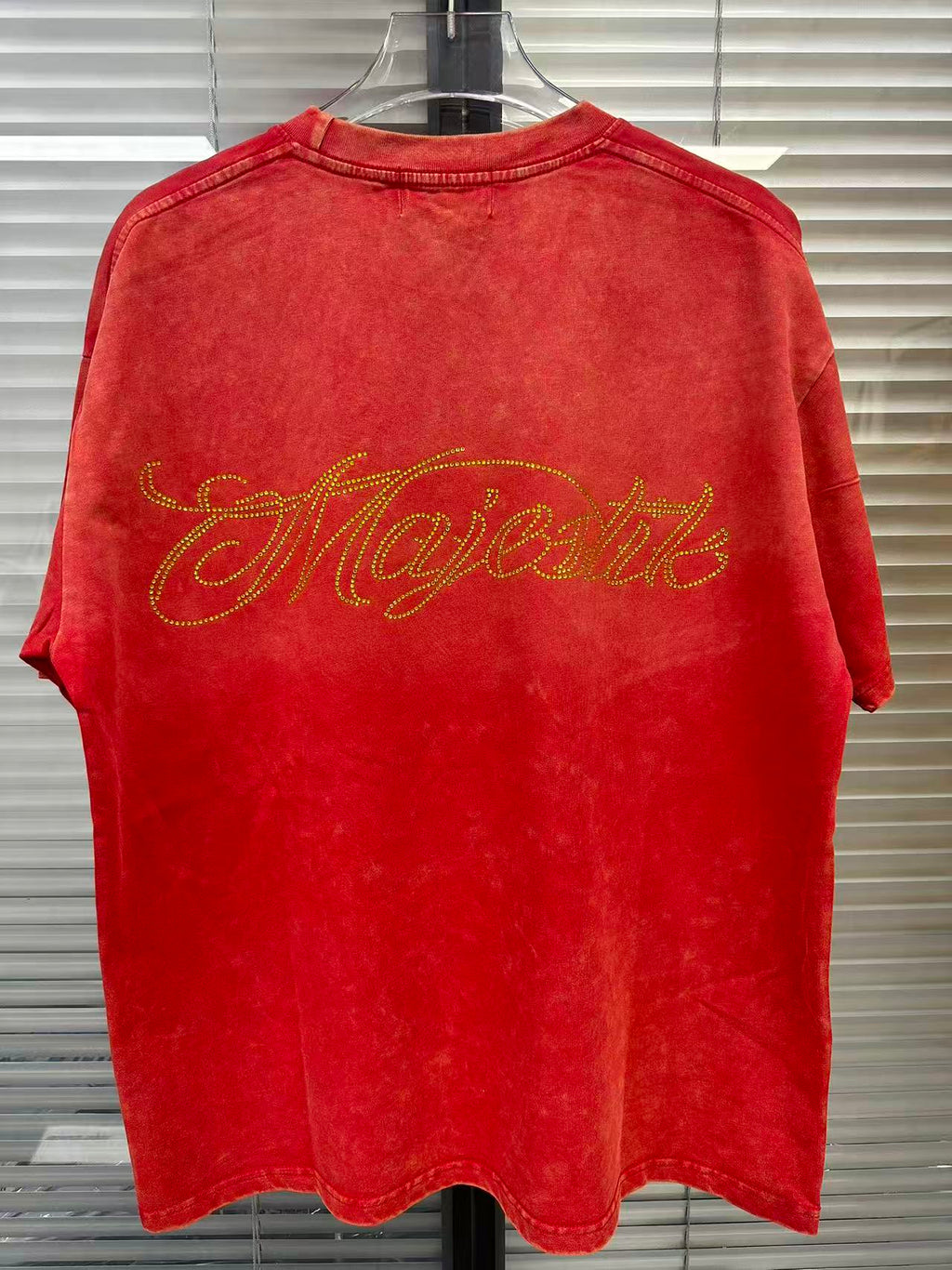 MAJESTIK Football Monster Vintage Red Double‑Sided T‑Shirt