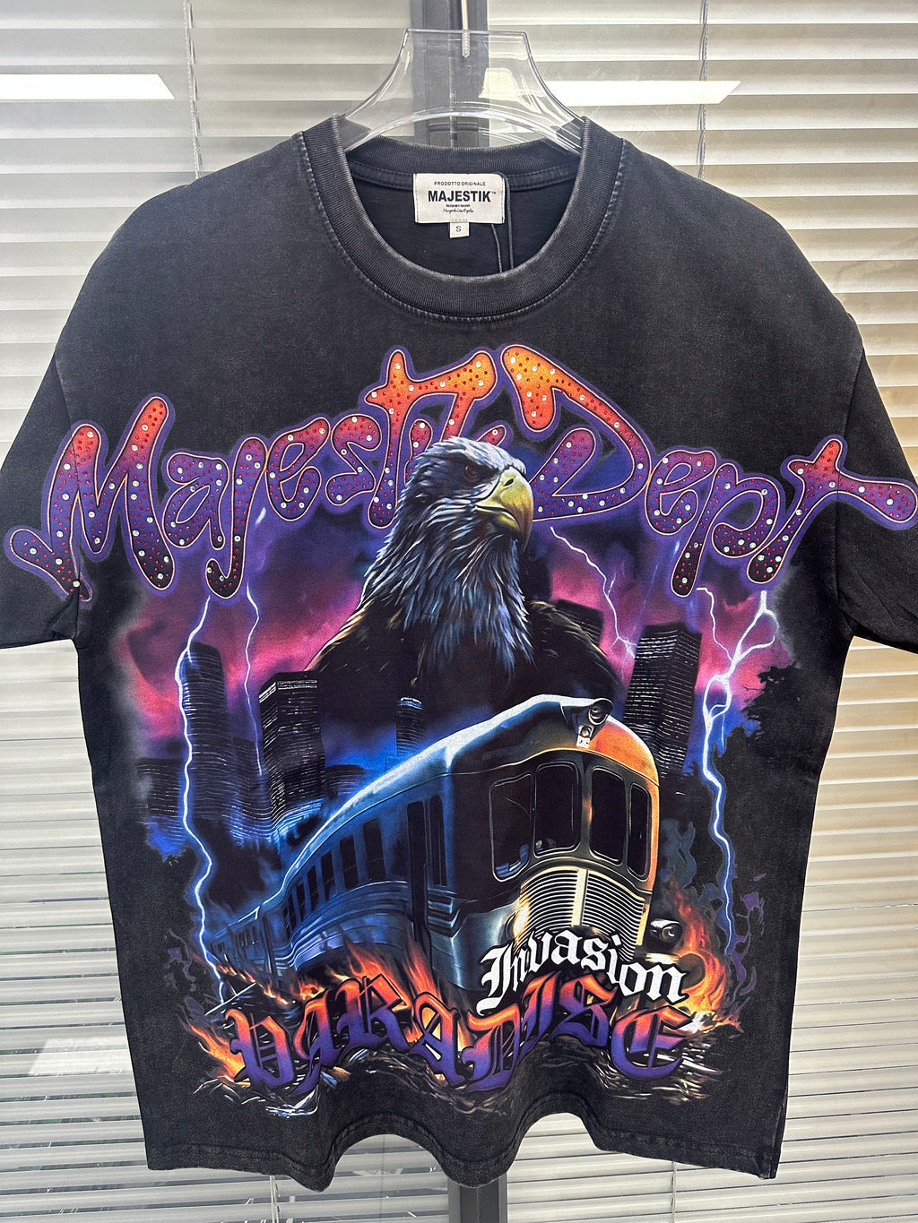 MAJESTIK Eagle Train Graphic Short‑Sleeve T‑Shirt