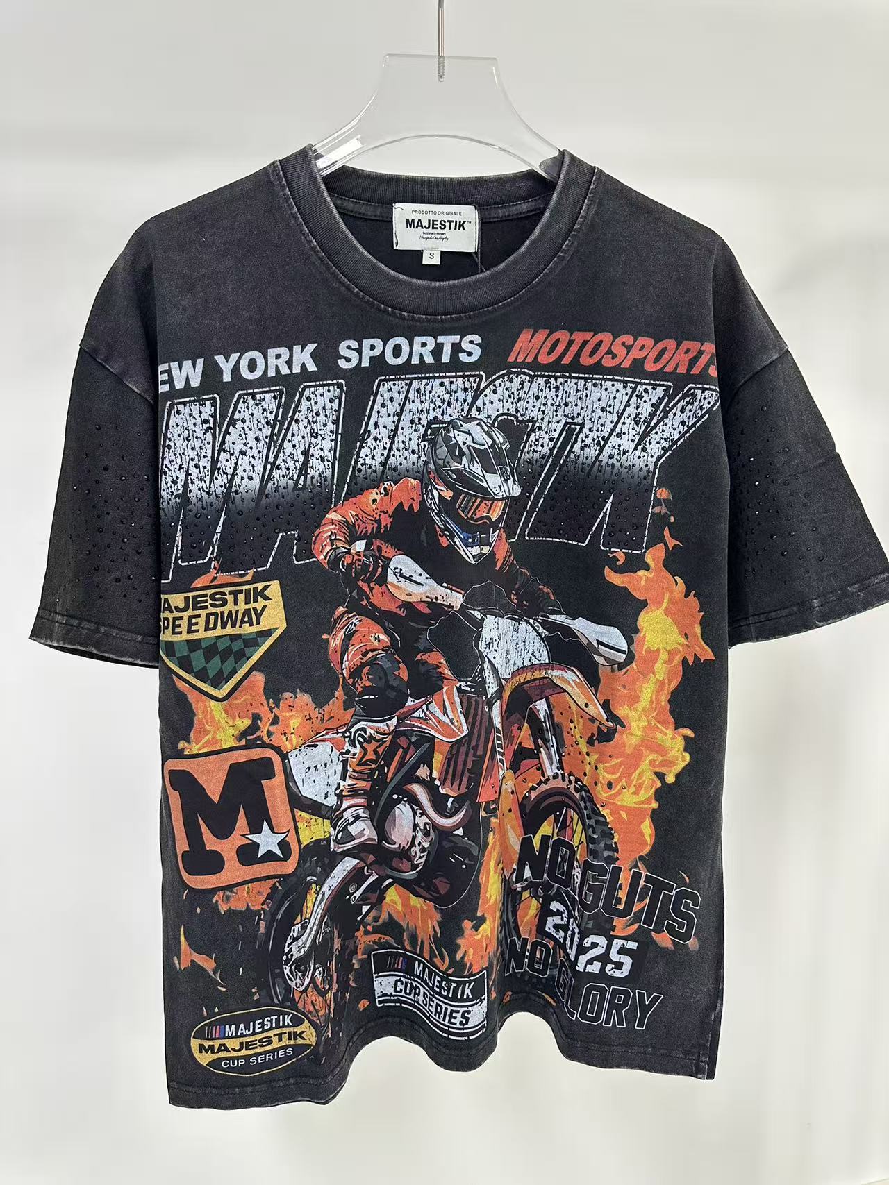 MAJESTIK Motosports 00 Champions Vintage Black Double‑Sided T‑Shirt