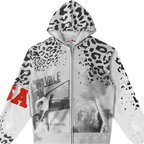 Vale Forever Cheetah Zip Up Hoodie Grey