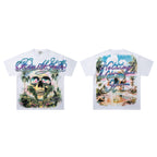 MAJESTIK Tropical Skull Double‑Sided Graphic T‑Shirt