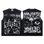 MAJESTIK Studios Distressed Eye Graphic Sleeveless Tank Top